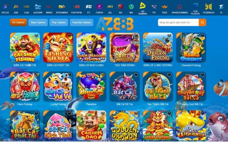Các sảnh game bắn cá hiện có tại AZ888 Các sảnh game bắn cá hiện có tại AZ888